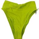 Aerie  Size S High Cut Cheeky Bikini Bottom Crossover Twist Waistband Green NEW Photo 0