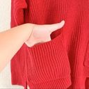 MELLODAY  Red Knit Fall Winter Pocket Oversized Sweater X-Small Photo 3