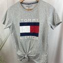 Tommy Hilfiger  Gray Logo Flag Print Short Sleeve Tee T Shirt NEW S Photo 0