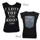 Fifth Sun I love you to the moon and back  shredded back sleeveless tee size L Photo 1