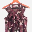 Converse  Dress XS Satin Ruffle Floral Print Plum Purple Photo 0