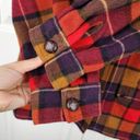 Rafaella  Shacket Wool Blend Plaid Jacket Button Front Flannel Shirt Pockets Sz M Photo 4