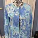 Denim & Co Size Medium Blue Floral Spring Jacket Photo 0