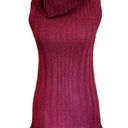 Tahari  Maroon Turtleneck Sleeveless Tunic Sweater Wool & Yak Hair Blend Size M Photo 0