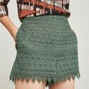 BCBG Maxazria green lace double layer high waisted shorts Photo 0