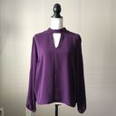 Everly  | Purple Keyhole Open Back Blouse Photo 9