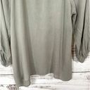 Pink Lily  Women's Embroidered Henley Flowy Boho Blouse Olive Green Size Small Photo 11