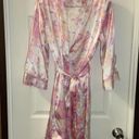 Linea Donatella Linea Donatello Pink-Purple Satin Tie Waist Robe S/M Photo 3