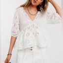 Free People  Sweeter Side Eyelet Top white, size XS oversized 19” P2P Photo 2