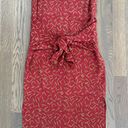 Doncaster Vintage 100% Silk Sleeveless Tie Waist Dress in Red and Khaki Size 8 Photo 0