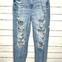 American Eagle  Mom Jean Distressed Light Wash Denim Size 12 Long Photo 0