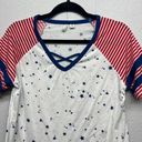 Cato  Patriotic Colors Star Print Festival 4th of July Women's Top Size Medium Photo 2