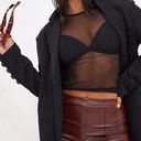 Pretty Little Thing  Pintuck Detail Hot Pants 12 NWT Vegan Leather Dark Brown Photo 0