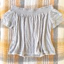 Mason & Belle Gray Off-the-Shoulder Lace Blouse Size Small Photo 0