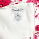Oscar de la Renta  Pink & White Floral Stretch Cotton A-Line Dress Women’s Size 6 Photo 12