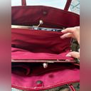 Coach  Kiss Lock Signature Purse with Burgundy Stripe Photo 2