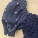 Hill House  Jeweled Jammie Top in Navy Blue Puff Sleeves Photo 5