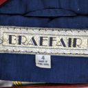 Vintage Blue Braefair  Trench Coat Rain Jacket Front Tie Size Women's 4 + Scarf Photo 13