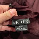 City Chic  Cute Mesh Panel Fit & Flare Dress in Ox Blood Size 14 Photo 6