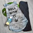 Grayson Threads NWOT Gray Camo Print Roll With It Sushi Workout Tank Top Gym Camouflage New Photo 1