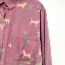 Beach Lunch Lounge Womens Alana Corgi Dog Printed Button Up Blouse Size XL Photo 3