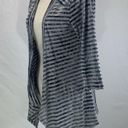 Live and let live  Open Front Asymmetrical hem Gray Striped Cardigan Size Medium Photo 3