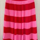 J.Crew  Factory Red & Pink Pleated Midi Skirt Striped | 10 Photo 2