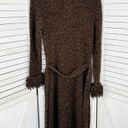 Koji Yohji Loop Fringe Collar Button Front Boucle Duster Sweater Brown Medium Photo 8