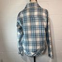 Boston Traders  Women's White and Blue Plaid Shacket Shirt Jacket Photo 7