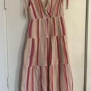 Marine layer cotton Sage Double Cloth Maxi Dress in pink stripe pocket XS Photo 1