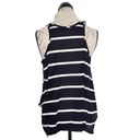 Poof  Excellence  Womens Blouse Tank Sz Small Striped Sleeveless Swing High Low Photo 1