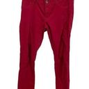 CAbi  Womens Skinny Pants Red Mid Rise Stretch Corduroy Pockets Cotton Blend 4 Photo 0