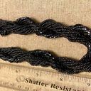 Twisted  multi strand seed bead necklace metallic gunmetal gray. Gothic retro Photo 1