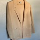 Anne Klein  II Wool Open Sweater Cardigan Blazer Coat Beige Yellow Small Photo 4