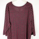 Houndstooth Catherines Plus Size 2X Top 22W 24W Red Black  Scoop Neck Stretch 236 Photo 4