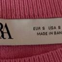 ZARA  Pink Ribbed Knit Crew Neck Sleeveless Pullover Casual Bra Crop Top Size S Photo 2