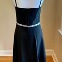 BYER TOO! Vintage Black Midi Dress with White Polka Dot Sash Bow 9 Size 8 Photo 3