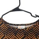 LuLaRoe  Brown & Black Zig Zag Short Sleeve High Low Tunic Blouse Women Sz XXS Photo 3