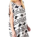 BB Dakota  Melody Aztec Shift Mini Dress Slit Shoulder Off White Size XS Photo 2