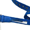Free People NWT  Avril Grommet Leather Woven Extra-Long Belt in Cobalt Blue Photo 2