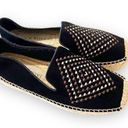 Jack Rogers  Black Suede Boho Espadrille Loafers Women’s Size 9 Jute Embroidered Photo 0