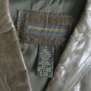 Banana Republic Vintage Leather Jacket Blazer Y2K Brown/Green - Size 4 Photo 7