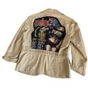 Katy Perry Via Penny Lane Reworked Apparel |  Graphic Khaki Blazer Jacket Size 6 Photo 0