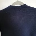 Tahari  Navy 100% Merino Wool Crewneck Heavy Knit Womens Cardigan Size Small Photo 9