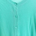 Talbots  Women’s Mint Green Waffle Knit Pima Cotton Cardigan Size Medium Photo 5
