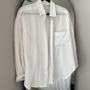 White Button Down Cover Up Size L Photo 0