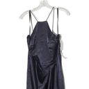 After Six  Halter Midi Dress With Draped Tulip Skirt in Midnight Size 14 NWT Photo 3