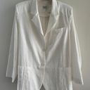 Storets  Brianna Oversized Cotton Blazer in White Size S/M Women's Photo 3