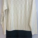 Esley NWT  Cream and Black Faux Leather Long Sleeve Sweater Dress Size Large Photo 9