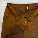 Old Navy  Faux Suede Chocolate Brown Snap Front Mini Skirt Fits like US 14 Photo 2